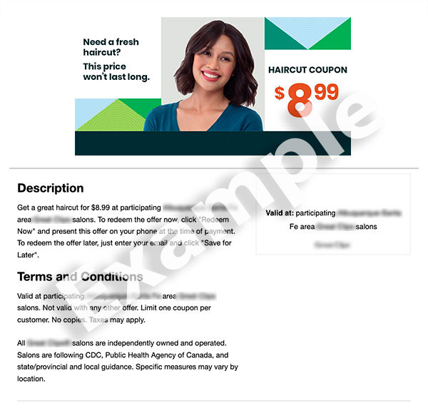 Printed version of promotion for 8.99